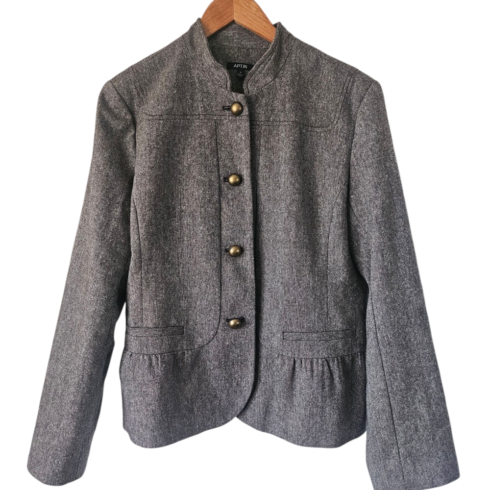 Apt. 9 Gray Blazer with Gold Buttons